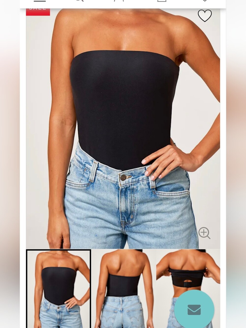 Bravissimo Bandeau Tank Top With Built-In Bra 28F NWT Black